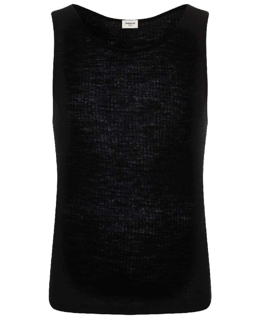 SAINT LAURENT Черная шерстяная майка, фото 1
