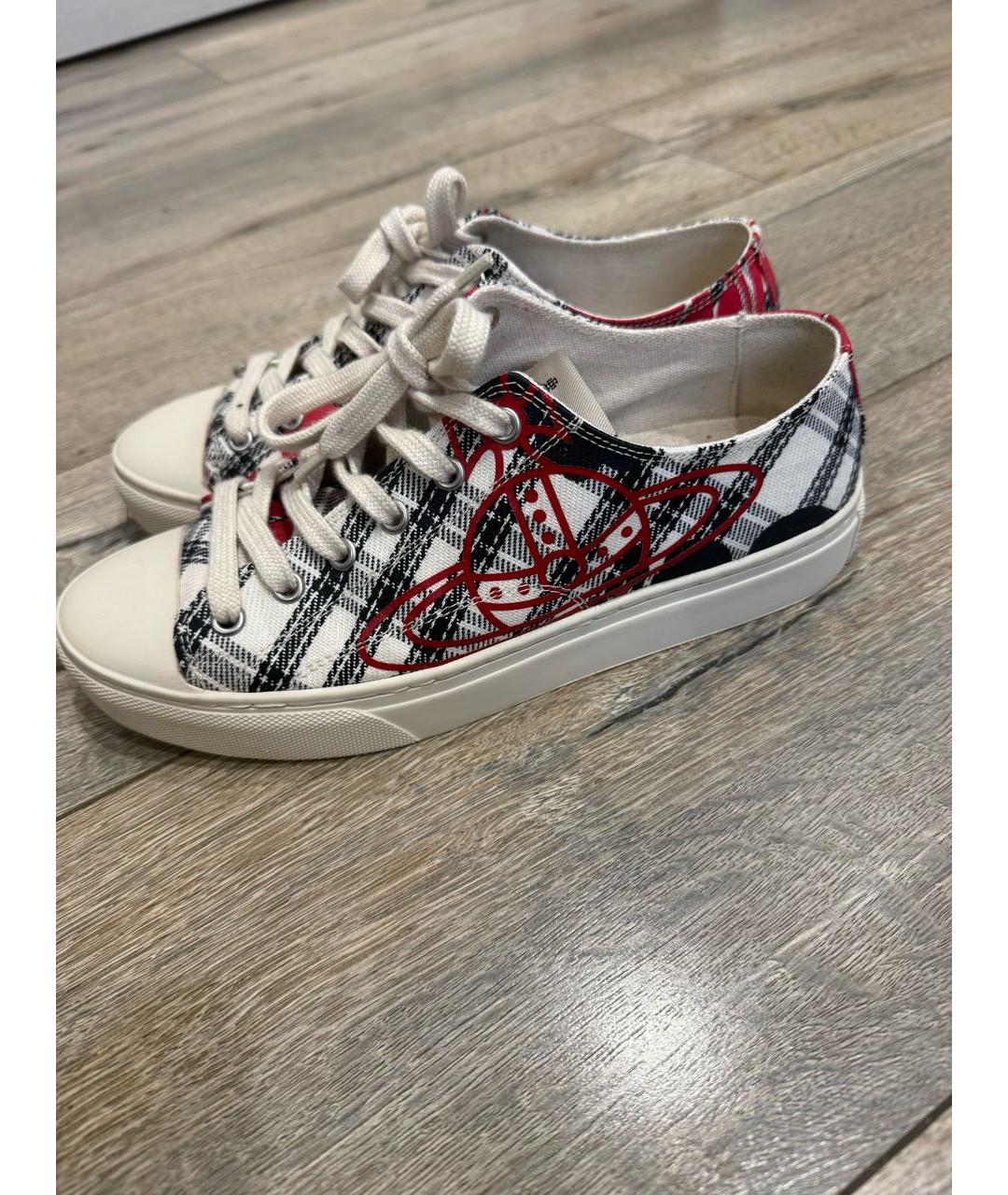 VIVIENNE WESTWOOD Белые текстильные кеды, фото 3