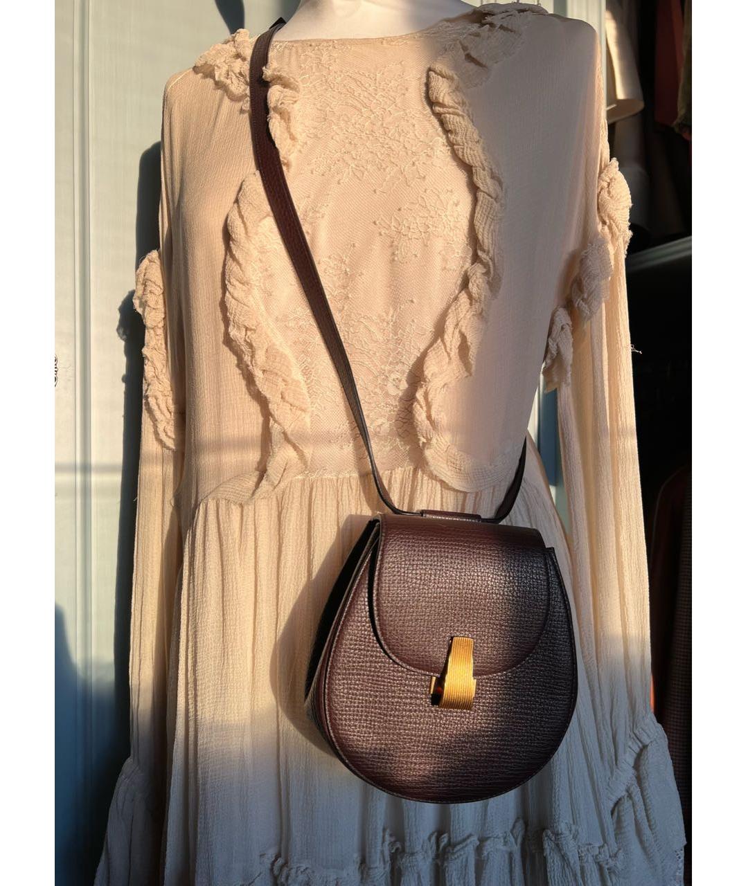 BOTTEGA VENETA Коричневая кожаная сумка через плечо, фото 8