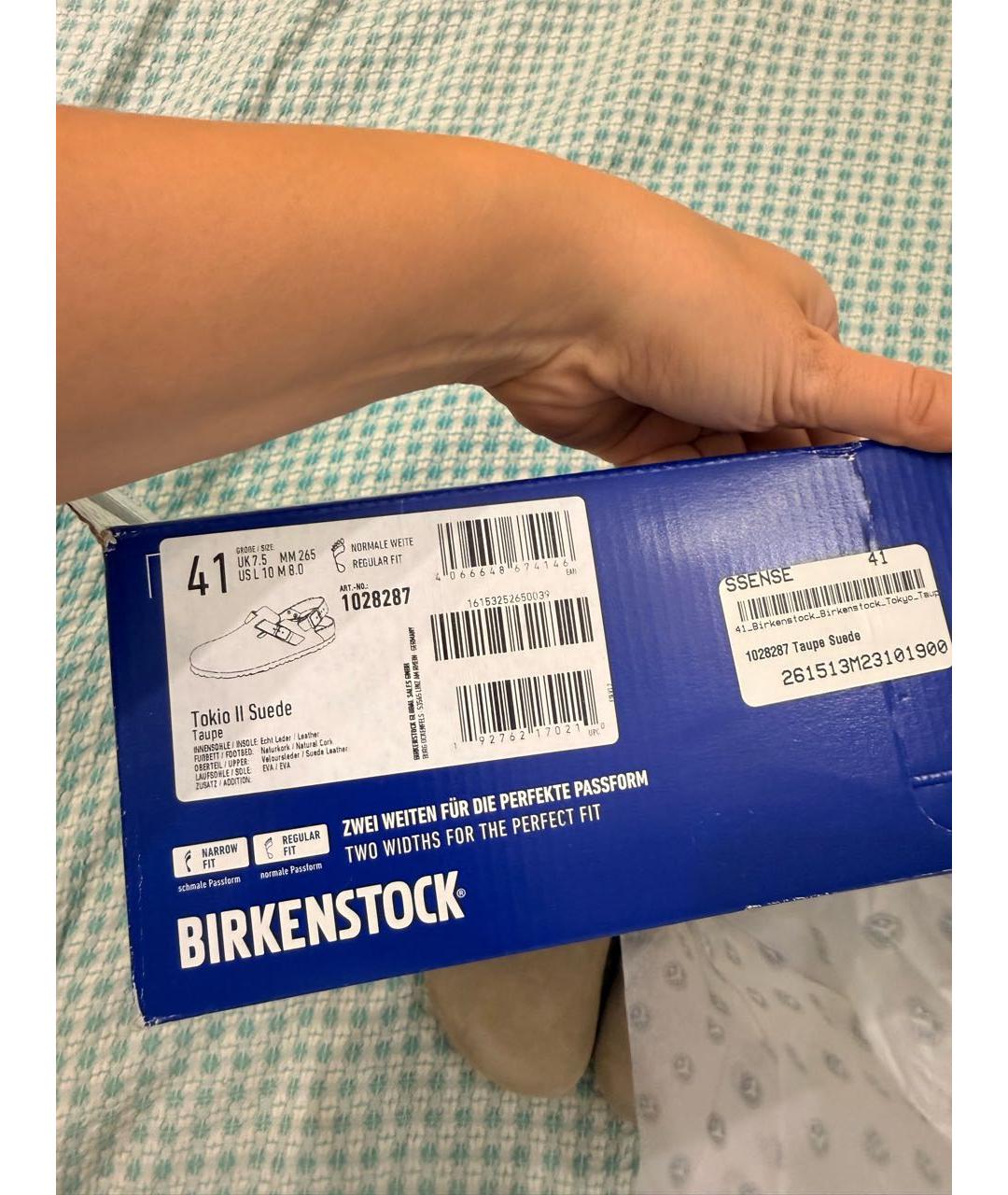 BIRKENSTOCK Бежевые замшевые сандалии, фото 3