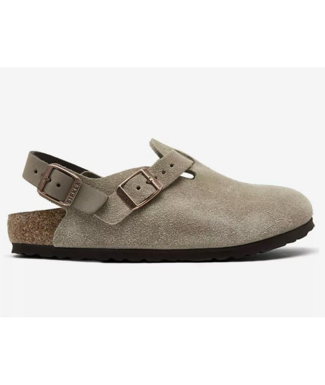 BIRKENSTOCK Бежевые замшевые сандалии, фото 9