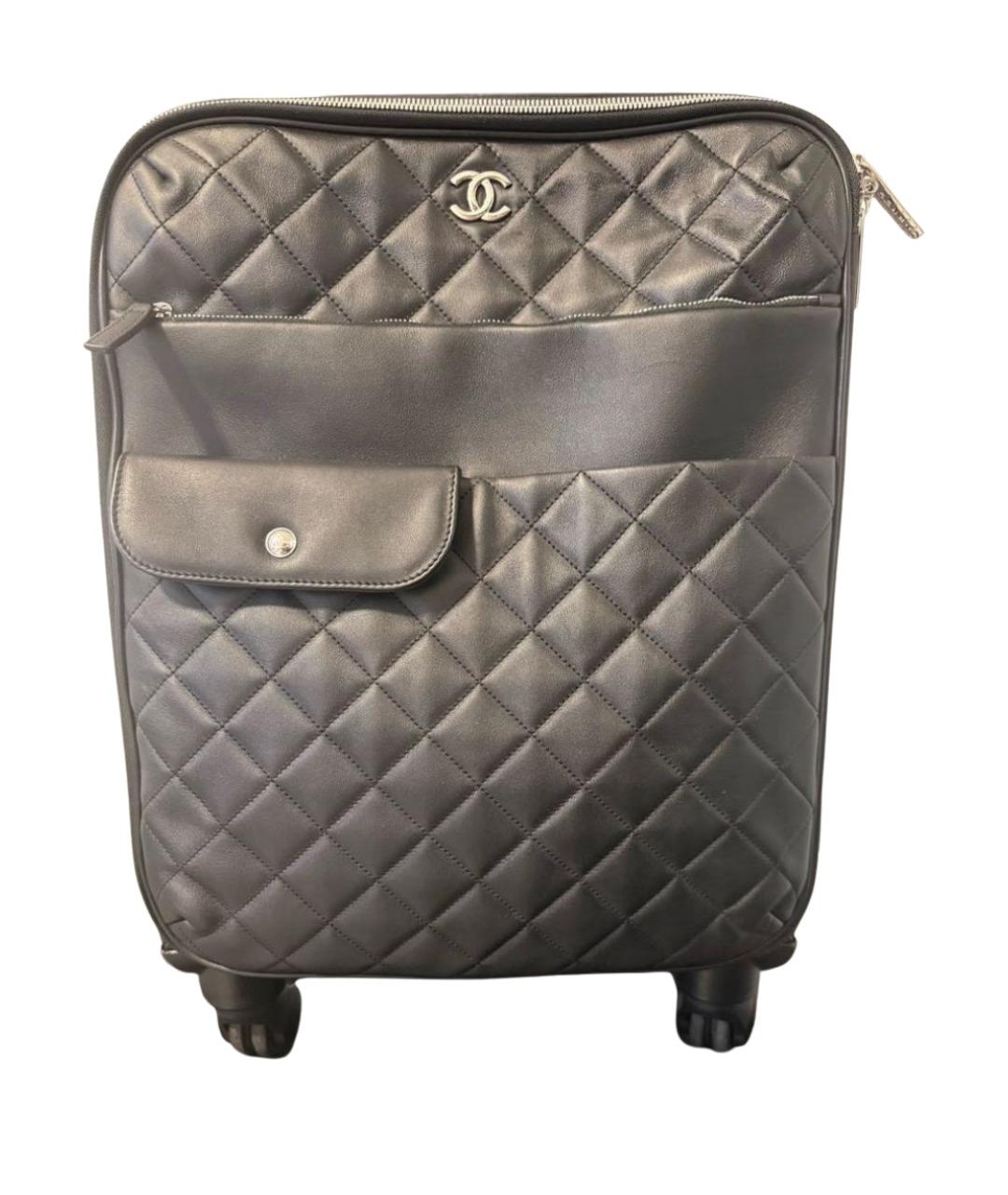 CHANEL Черный кожаный чемодан, фото 1