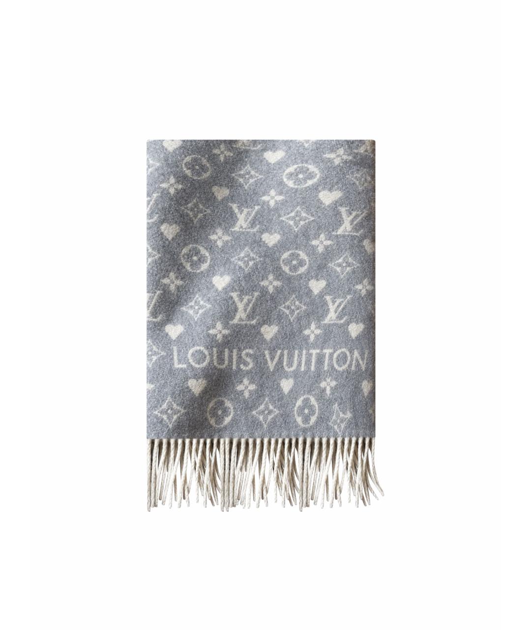 LOUIS VUITTON Серый кашемировый шарф, фото 1