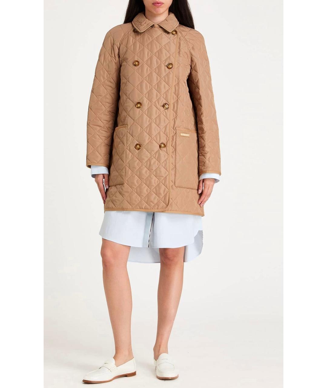BURBERRY Коричневая полиэстеровая куртка, фото 2