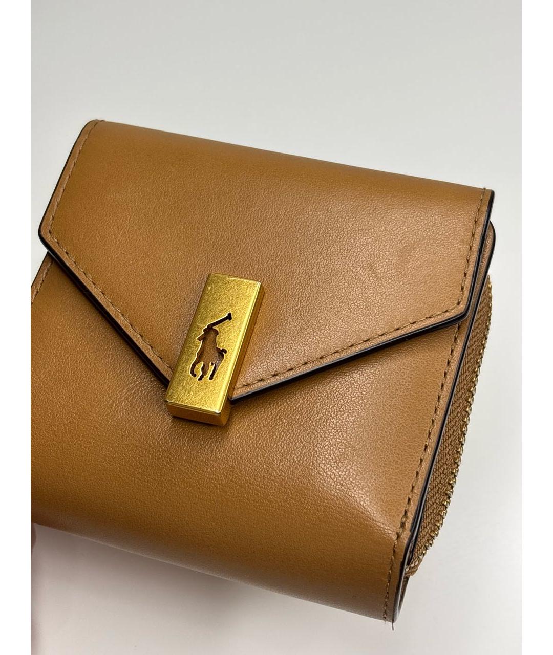POLO RALPH LAUREN Коричневый кожаный кошелек, фото 4
