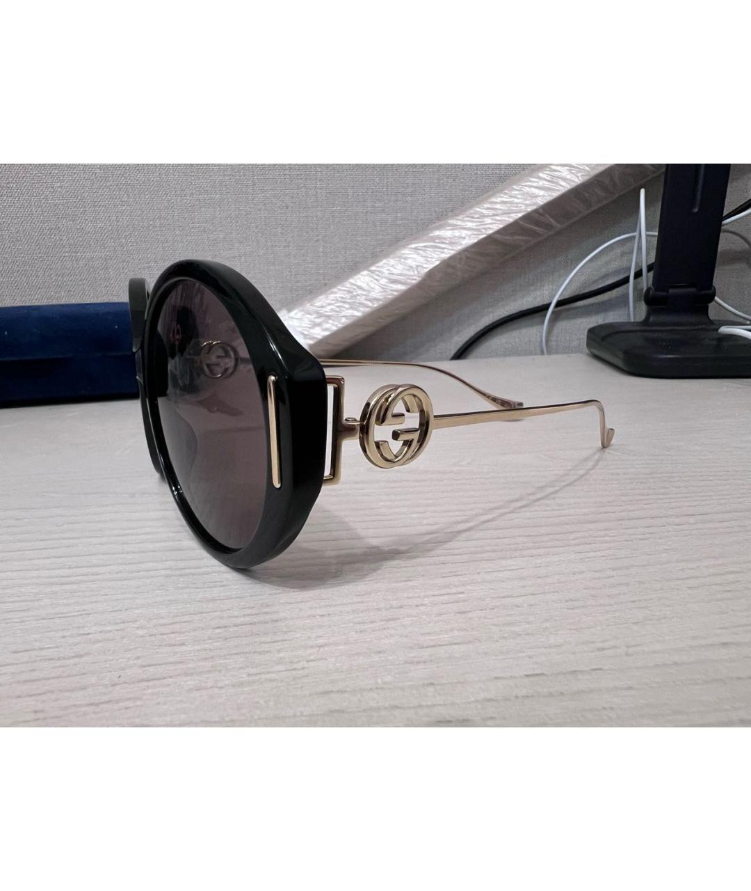 GUCCI Черные пластиковые солнцезащитные очки, фото 2