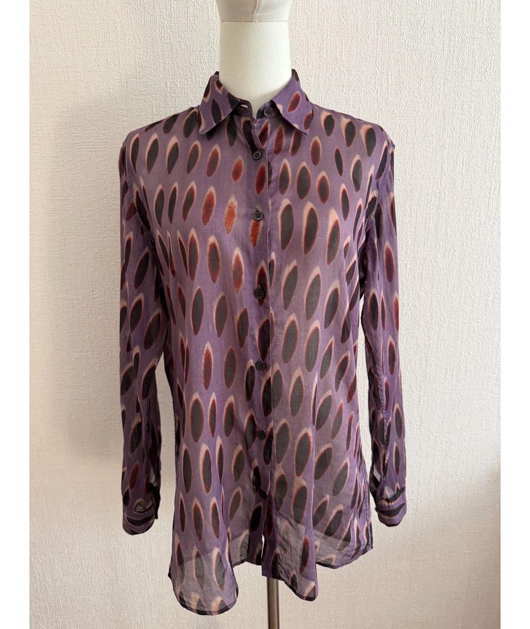 DRIES VAN NOTEN Фиолетовая хлопковая рубашка, фото 2