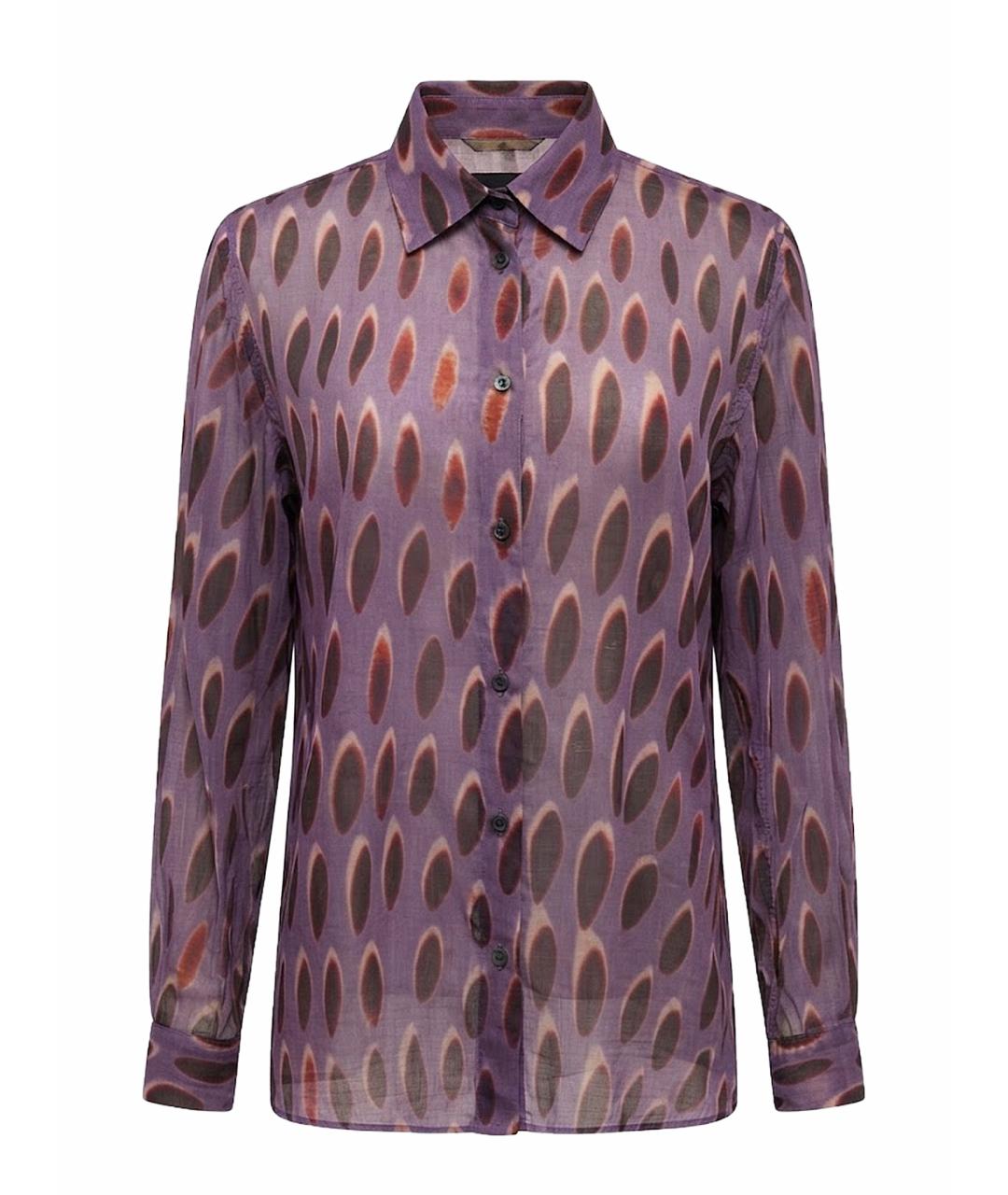 DRIES VAN NOTEN Фиолетовая хлопковая рубашка, фото 1
