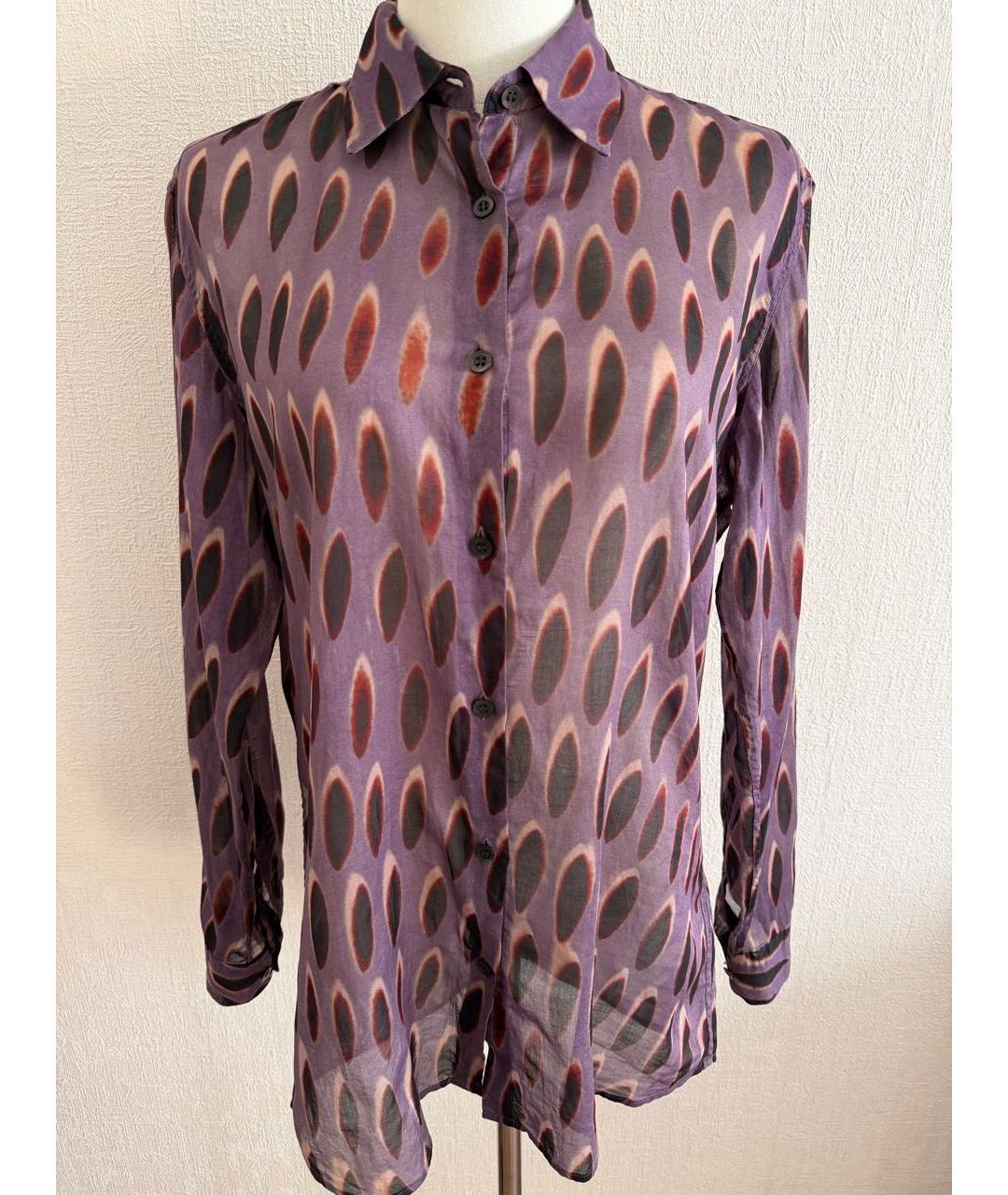 DRIES VAN NOTEN Фиолетовая хлопковая рубашка, фото 8