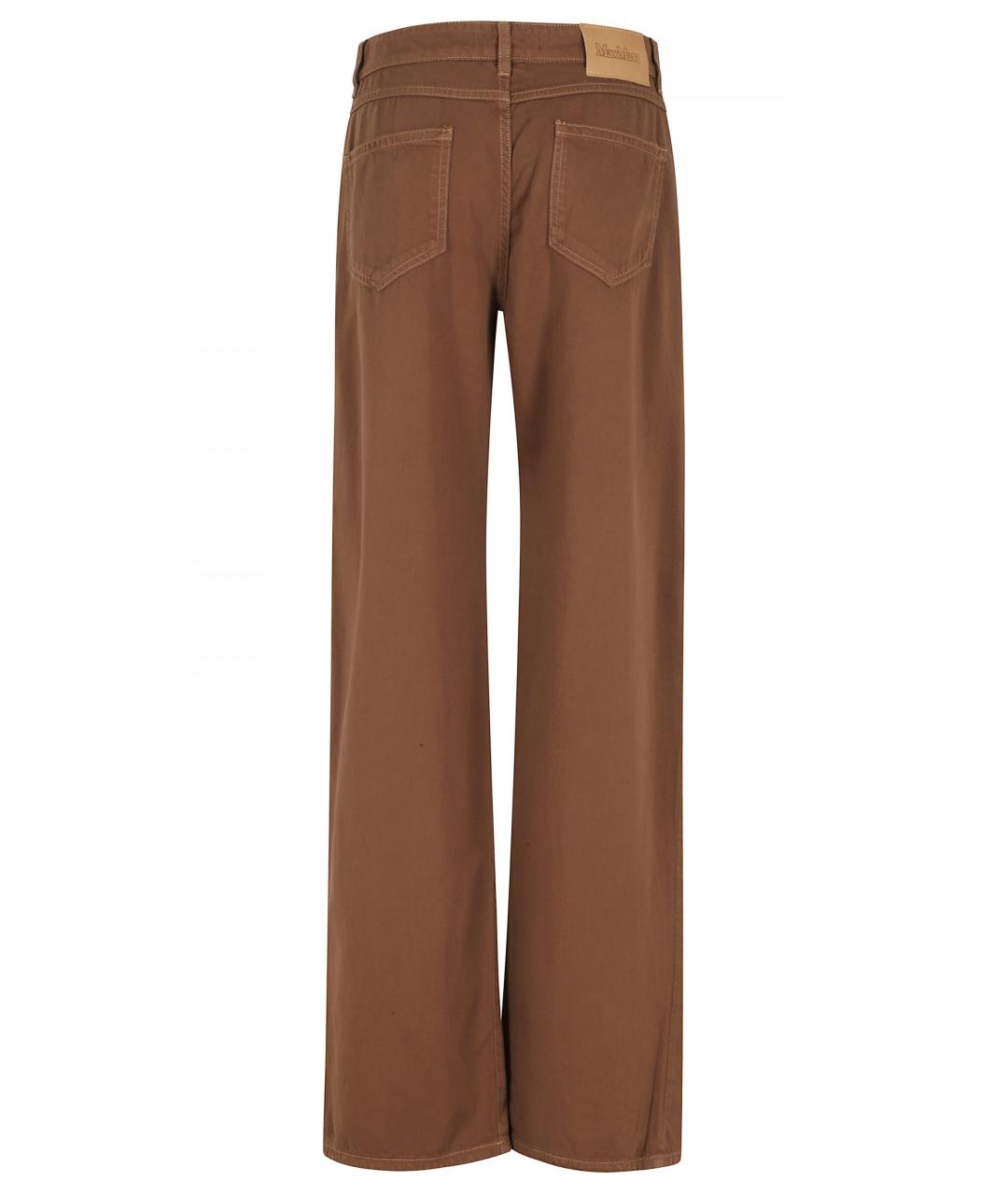 MAX MARA Коричневые хлопковые прямые джинсы, фото 2