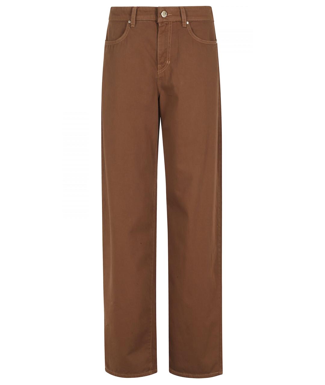 MAX MARA Коричневые хлопковые прямые джинсы, фото 1