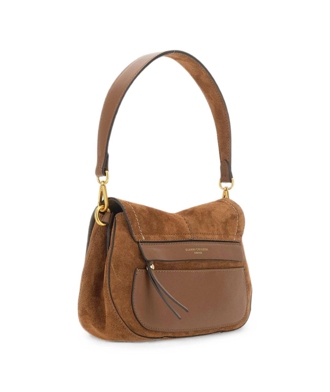 Gianni Chiarini Бежевая замшевая сумка через плечо, фото 4