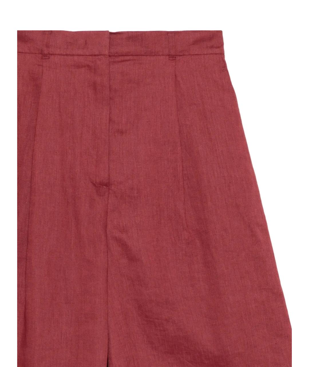 MAX MARA Бордовые льняные шорты, фото 2