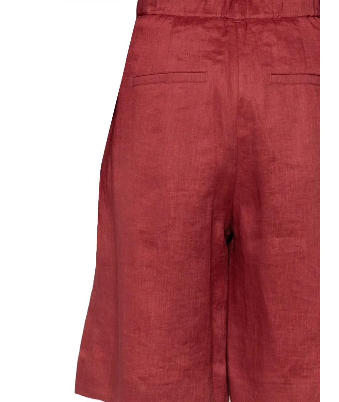MAX MARA Бордовые льняные шорты, фото 3