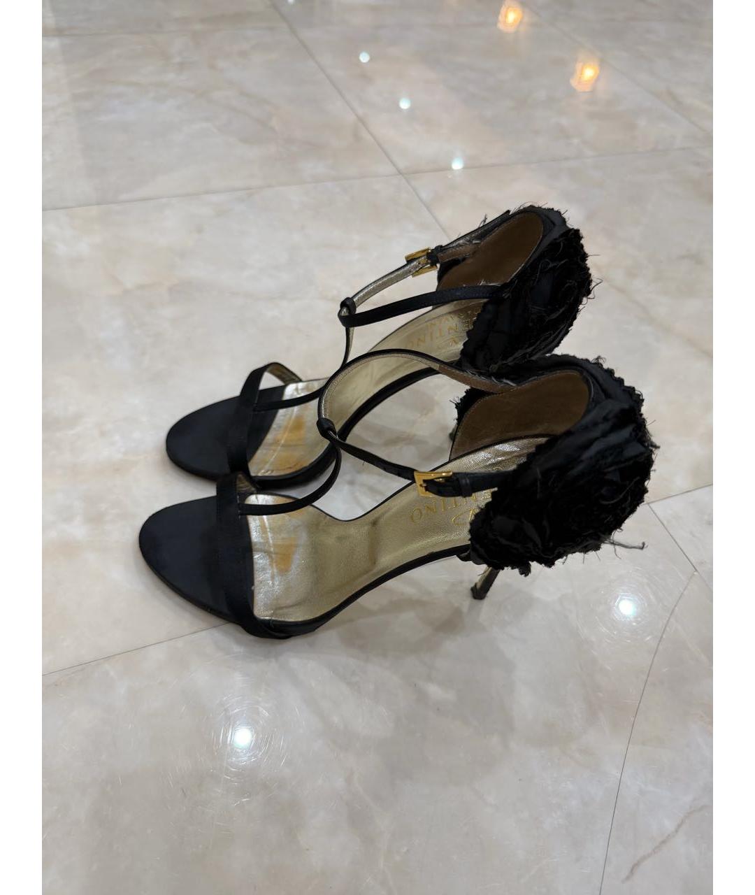 VALENTINO Черные текстильные босоножки, фото 6