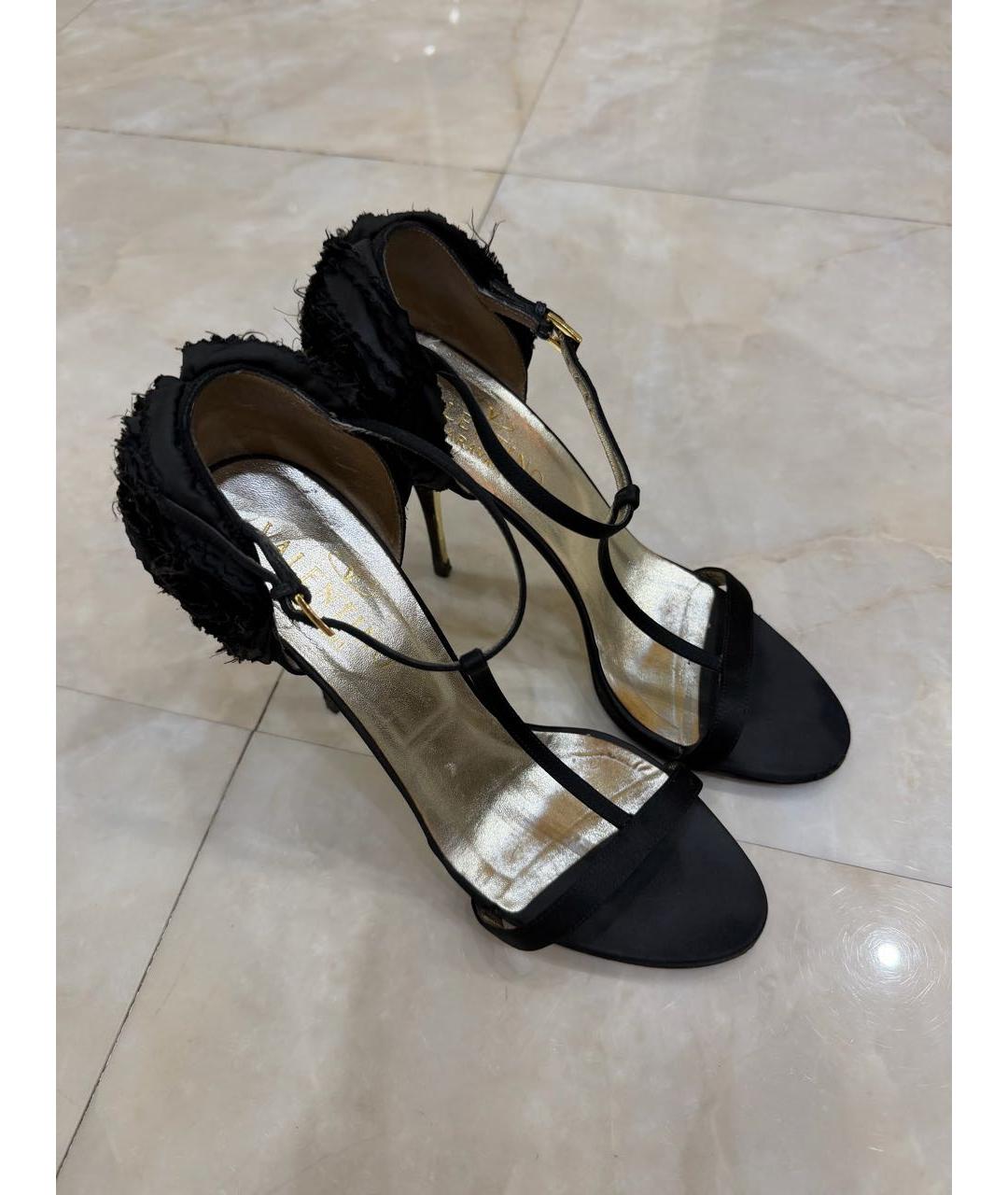 VALENTINO Черные текстильные босоножки, фото 5
