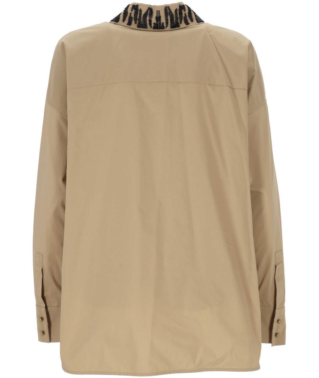 MAX MARA Бежевая хлопковая рубашка, фото 3