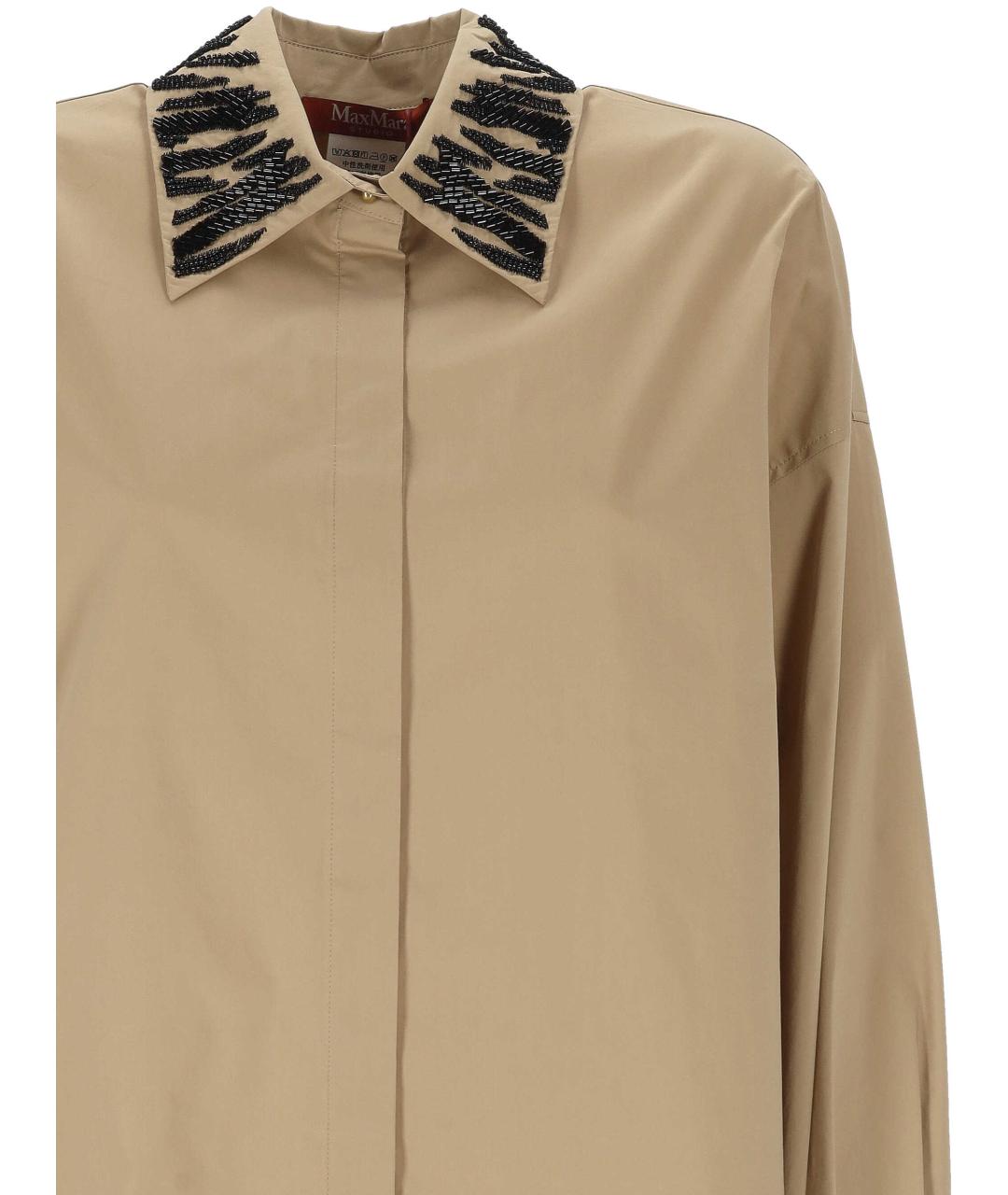 MAX MARA Бежевая хлопковая рубашка, фото 2
