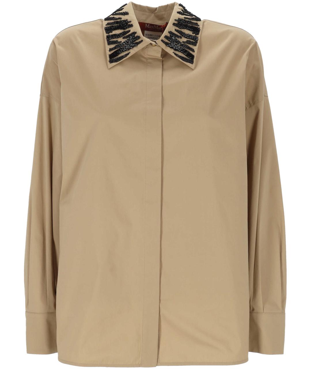 MAX MARA Бежевая хлопковая рубашка, фото 1