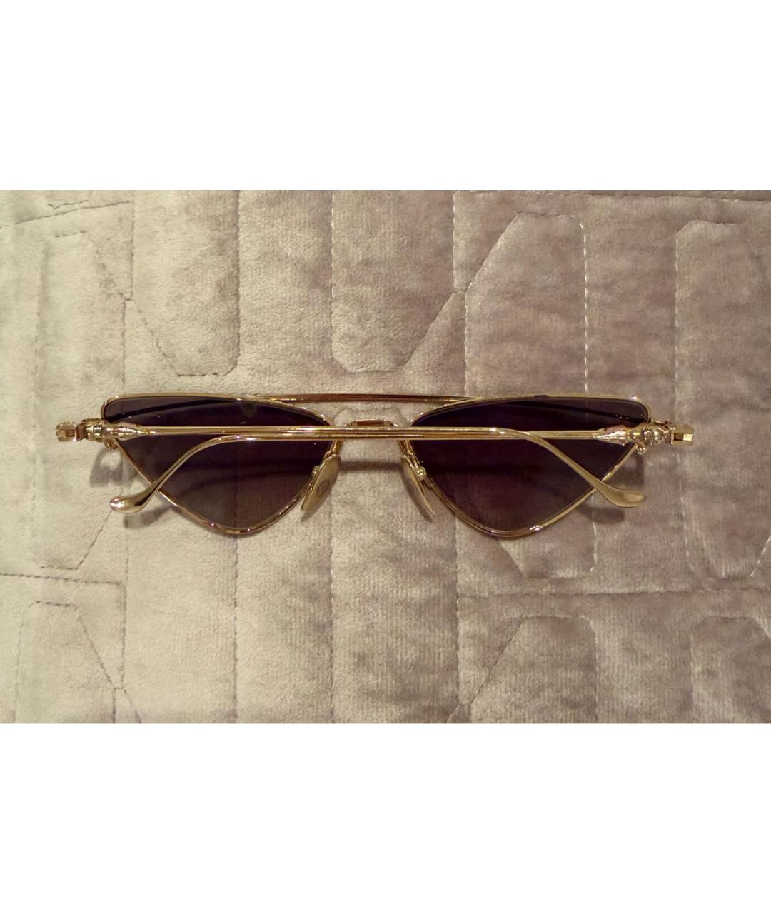 CHROME HEARTS Золотые металлические солнцезащитные очки, фото 2