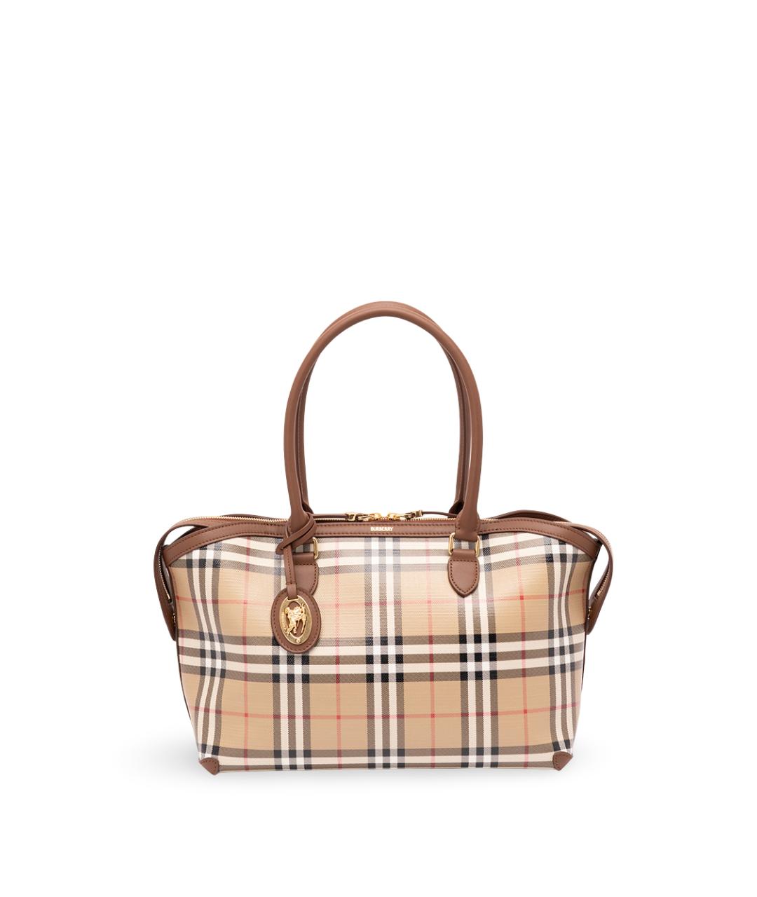 BURBERRY Бежевая сумка тоут из канвы, фото 1