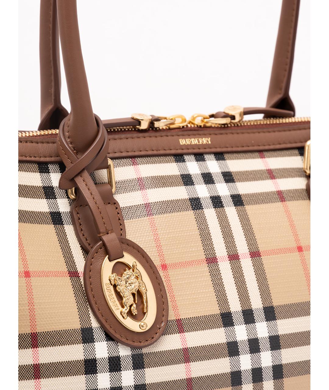 BURBERRY Бежевая сумка тоут из канвы, фото 4