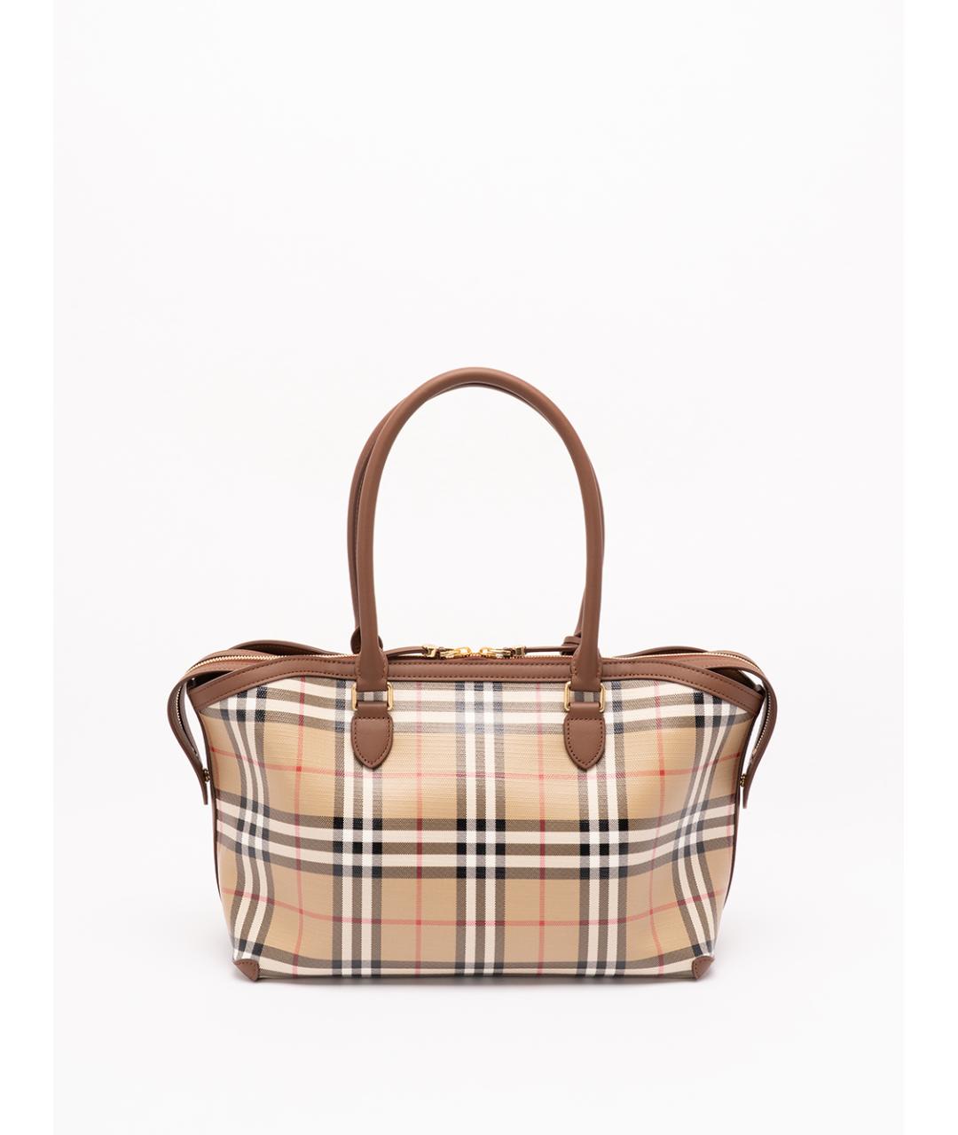 BURBERRY Бежевая сумка тоут из канвы, фото 2