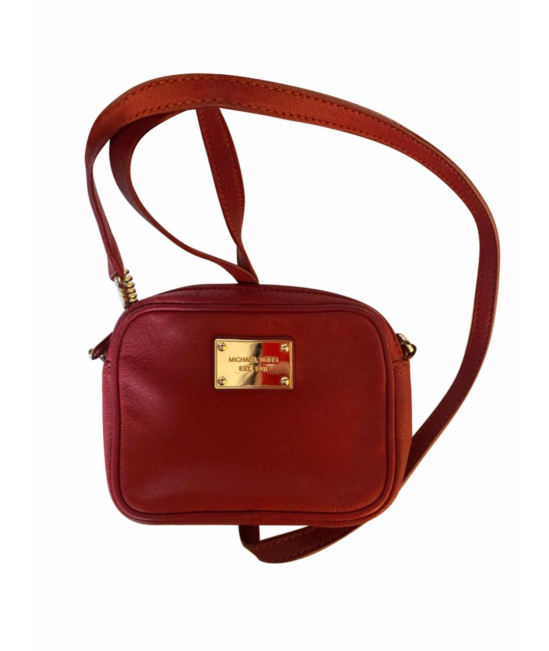 MICHAEL KORS Красная кожаная сумка через плечо, фото 1