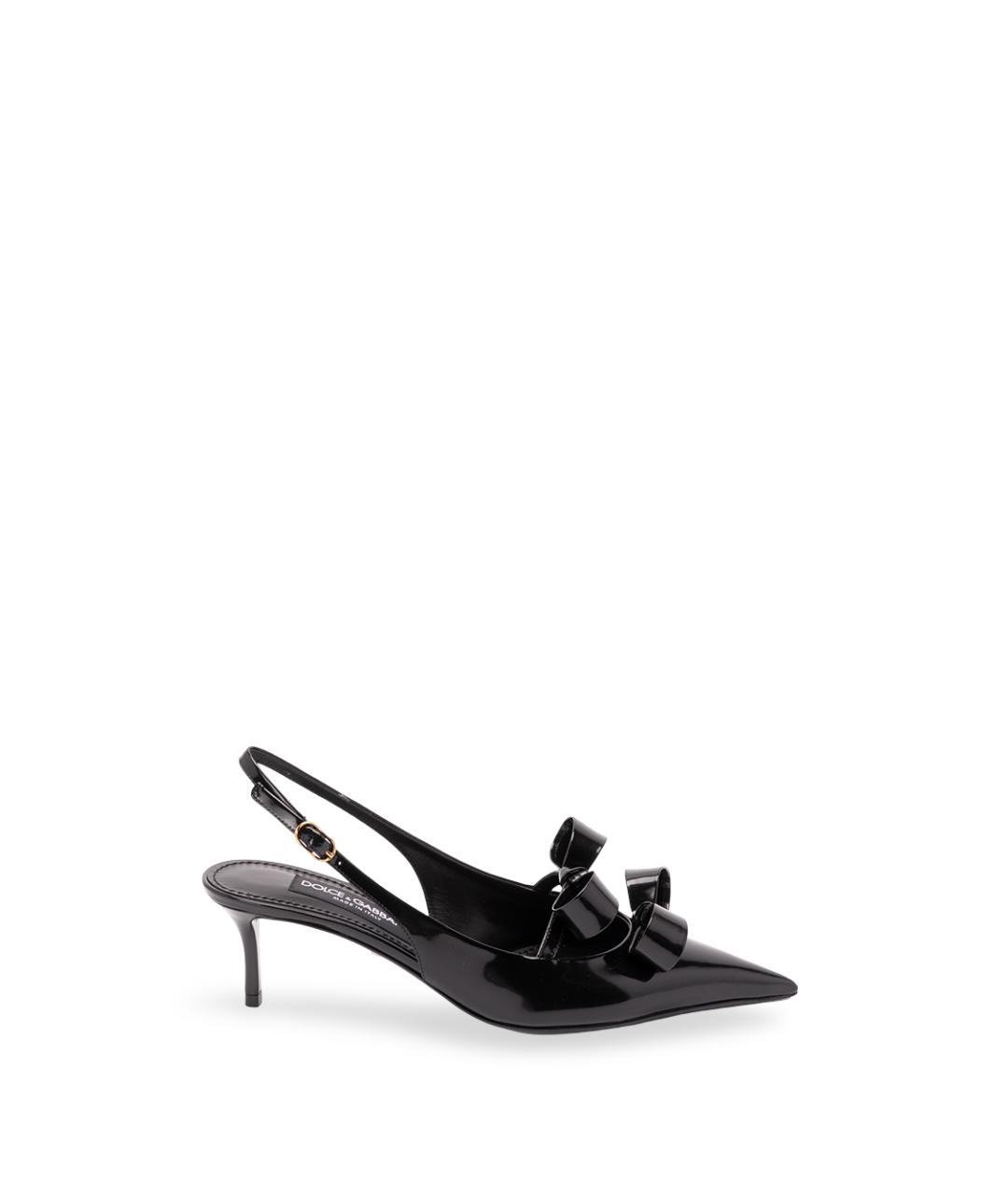 DOLCE&GABBANA Черные кожаные туфли, фото 1