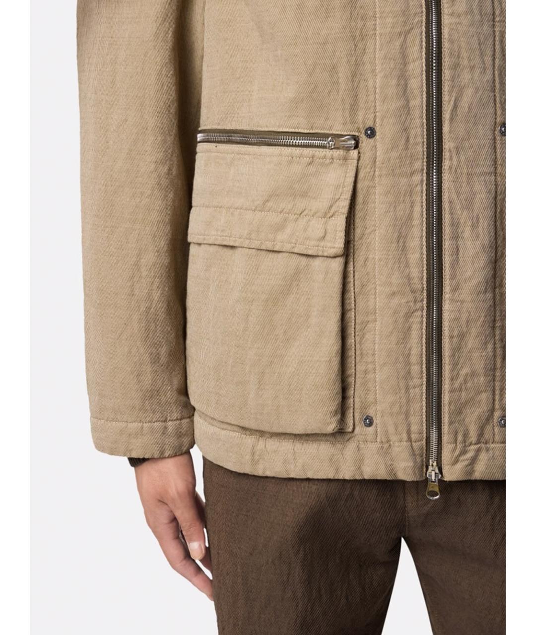 STONE ISLAND Бежевая хлопковая куртка, фото 3
