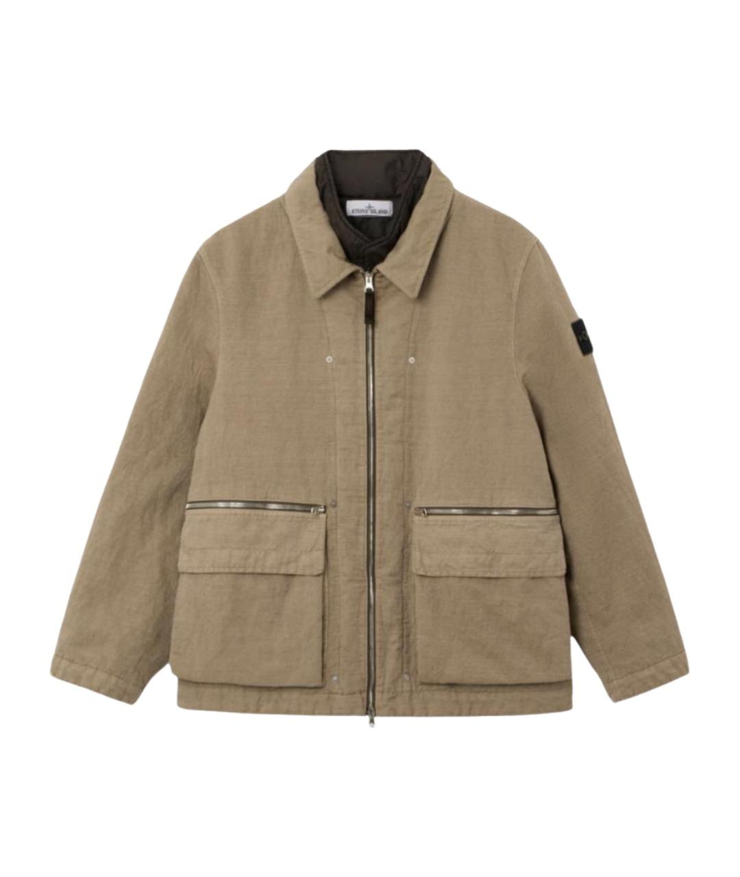 STONE ISLAND Бежевая хлопковая куртка, фото 1
