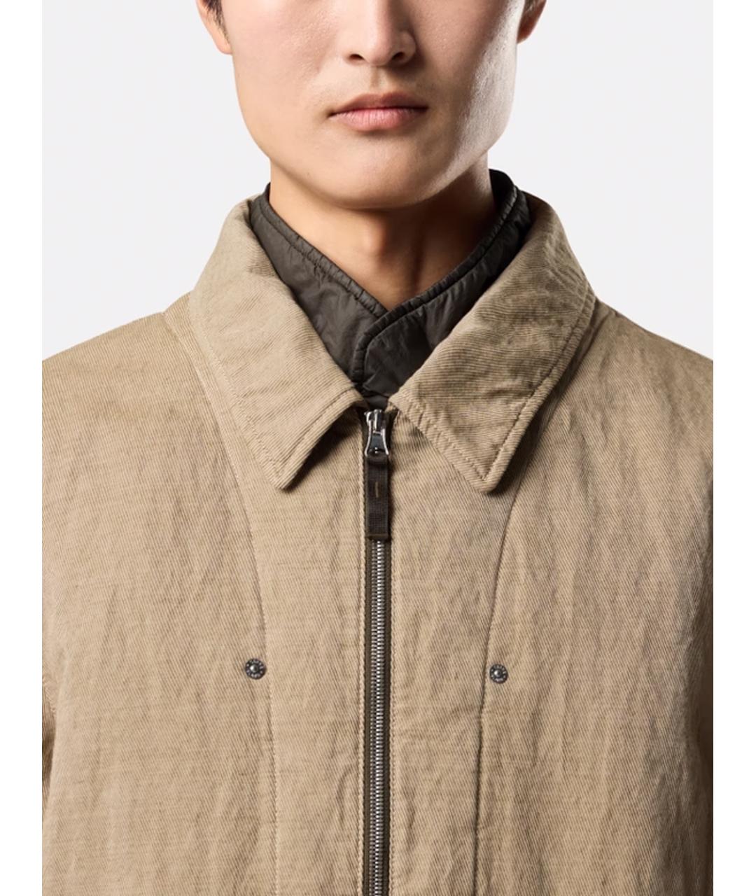 STONE ISLAND Бежевая хлопковая куртка, фото 5