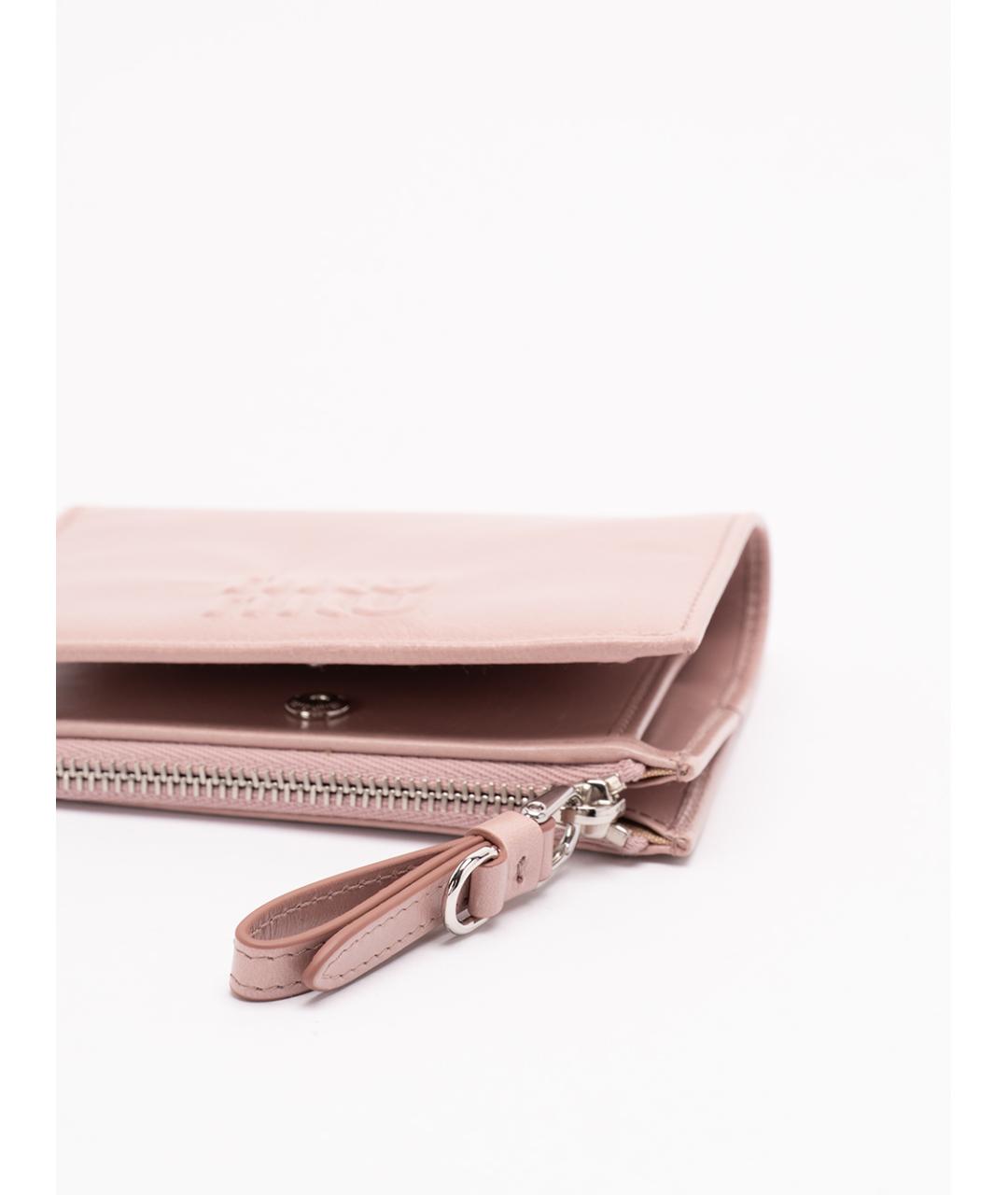 MIU MIU Розовый кожаный кошелек, фото 4