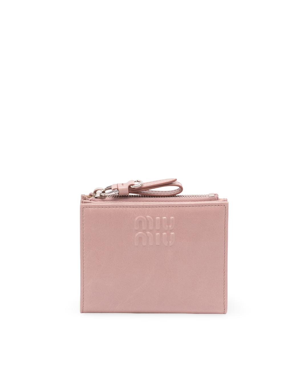 MIU MIU Розовый кожаный кошелек, фото 1