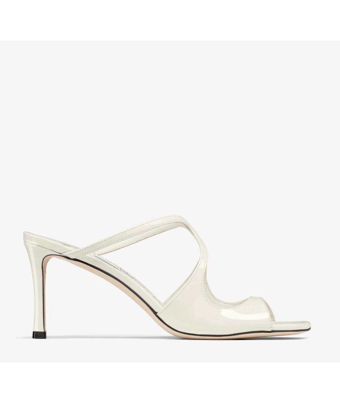 JIMMY CHOO Белые мюли из лакированной кожи, фото 8