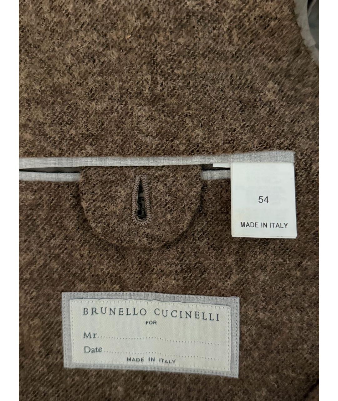 BRUNELLO CUCINELLI Коричневый шерстяной пиджак, фото 4
