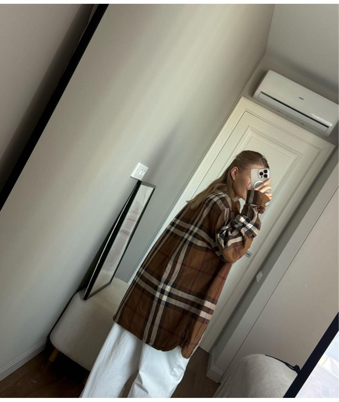 BURBERRY Коричневая хлопковая рубашка, фото 8