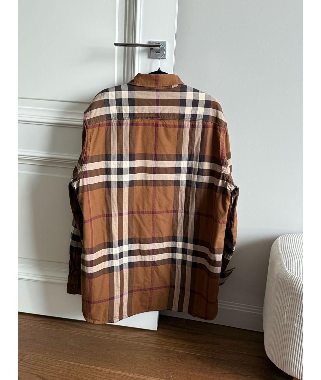 BURBERRY Коричневая хлопковая рубашка, фото 2