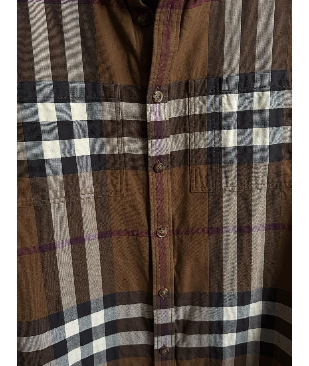 BURBERRY Коричневая хлопковая рубашка, фото 5