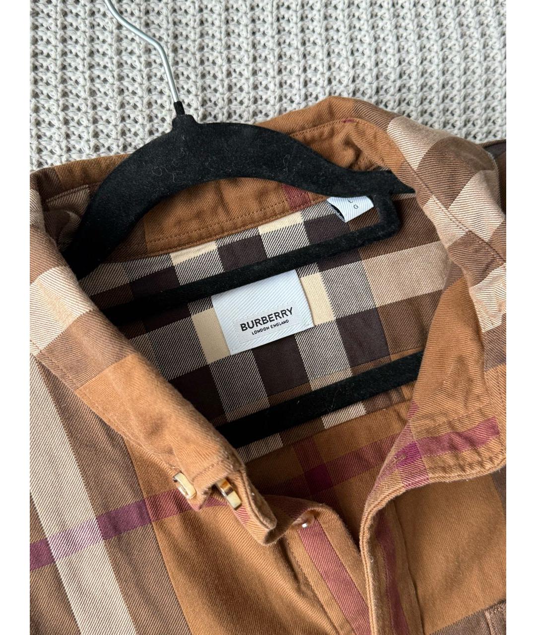 BURBERRY Коричневая хлопковая рубашка, фото 4