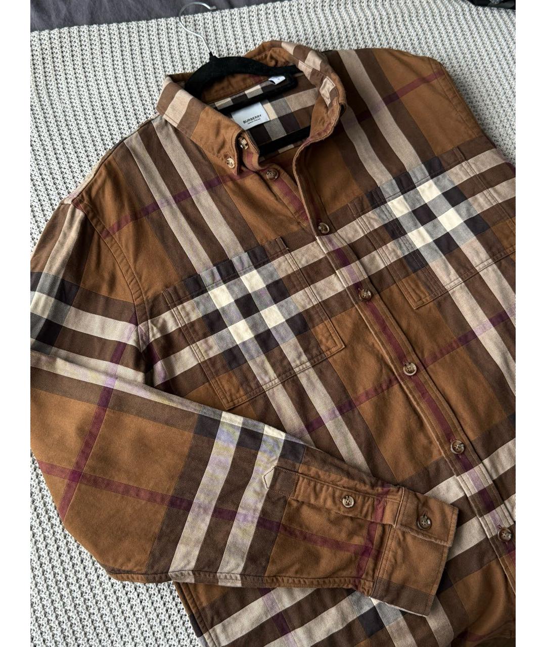 BURBERRY Коричневая хлопковая рубашка, фото 3