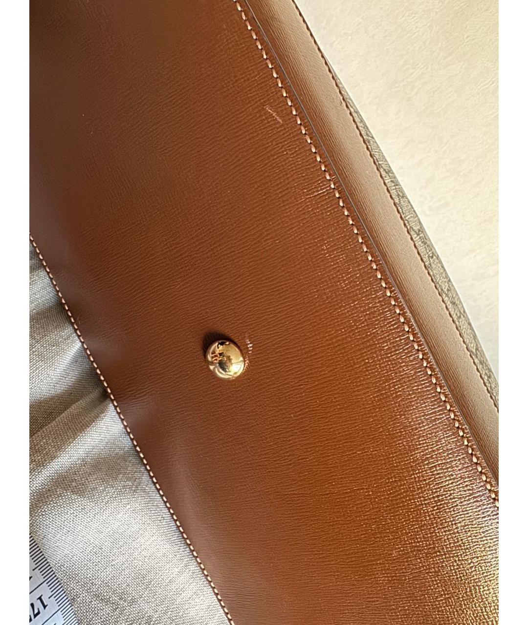 GUCCI Бежевая сумка с короткими ручками из канвы, фото 8