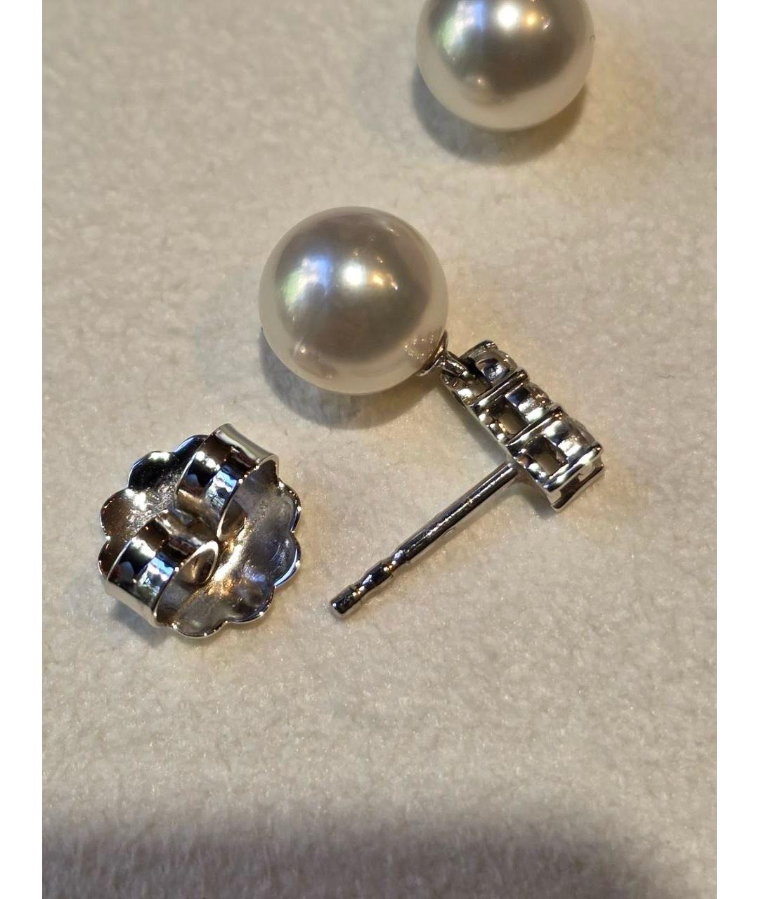 Mikimoto Белые серьги из белого золота, фото 3
