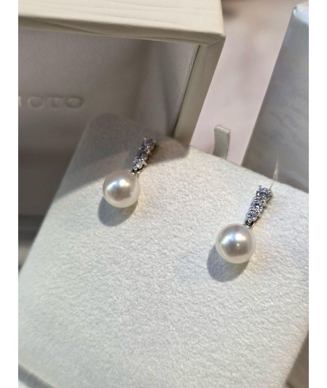 Mikimoto Белые серьги из белого золота, фото 2