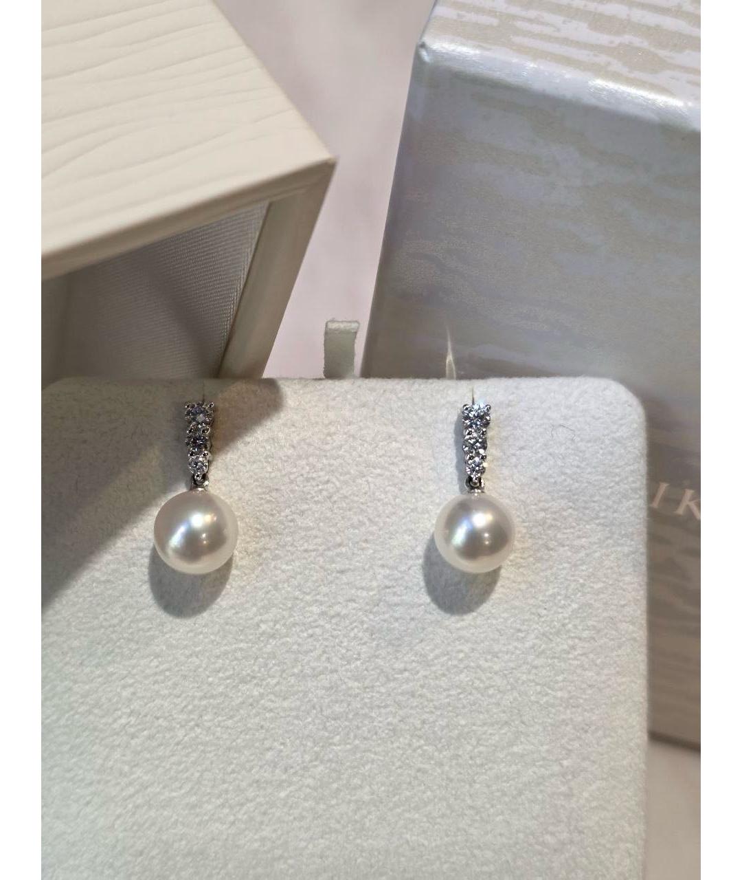 Mikimoto Белые серьги из белого золота, фото 5
