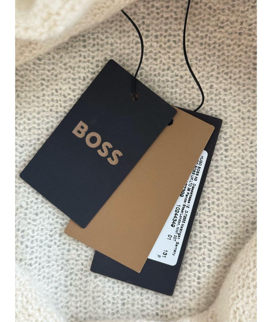 HUGO BOSS Бежевый кашемировый джемпер / свитер, фото 4