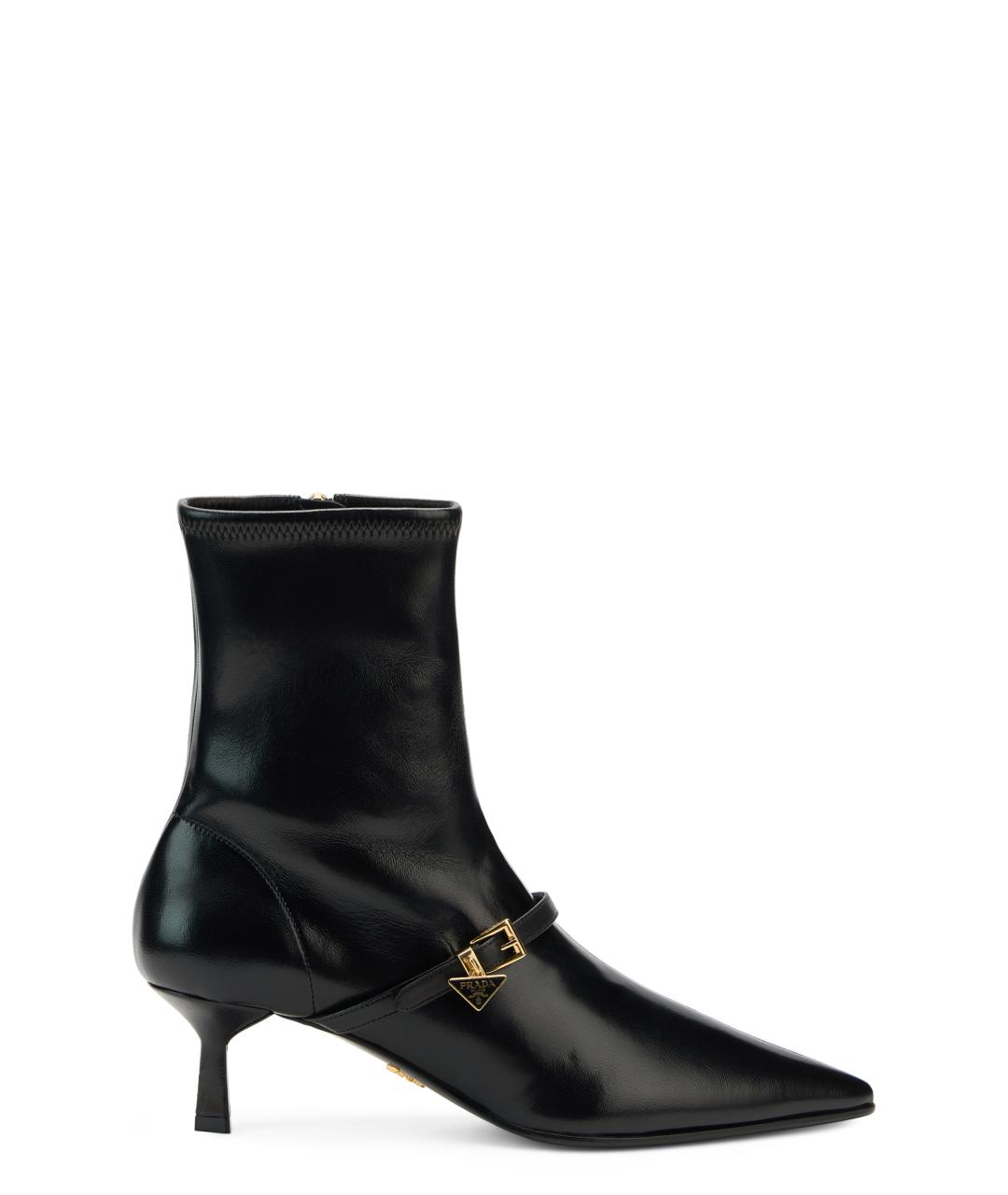 PRADA Черные кожаные ботинки, фото 1
