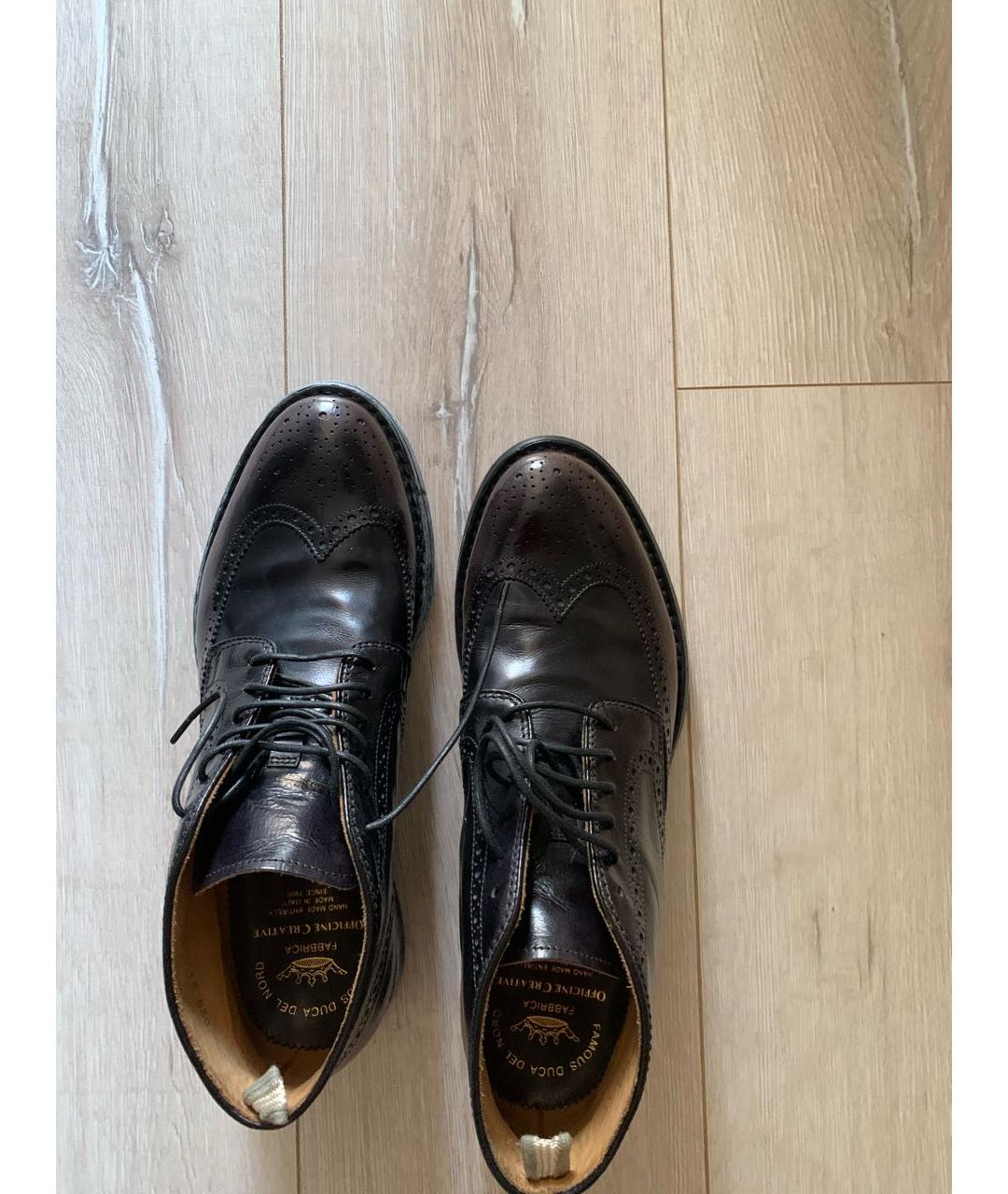 OFFICINE CREATIVE Коричневые кожаные высокие ботинки, фото 2