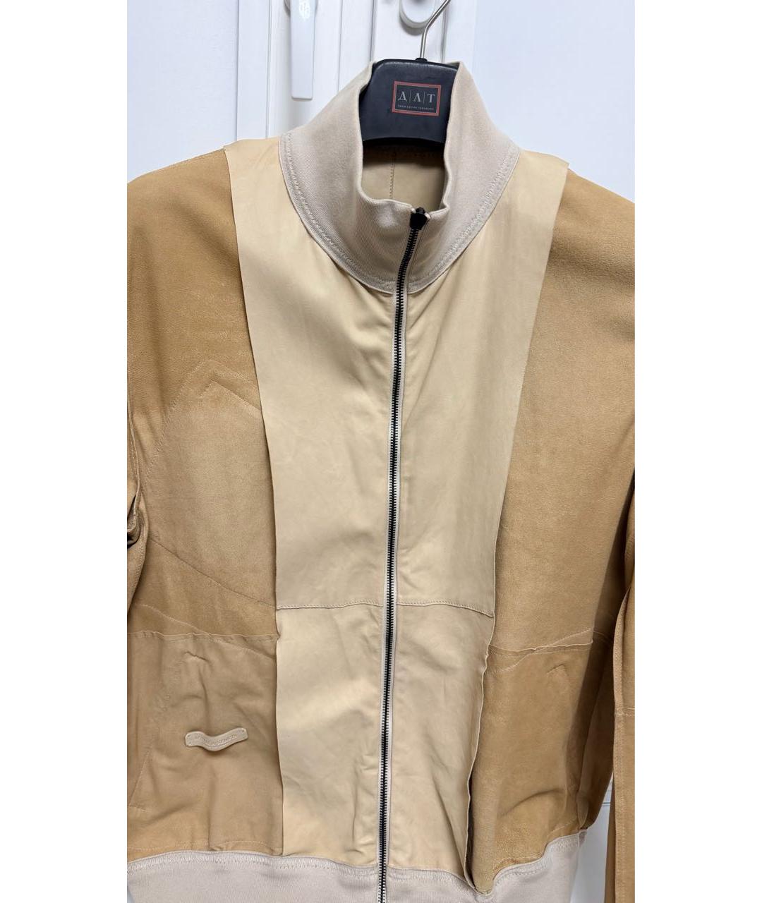 BOTTEGA VENETA Бежевая кожаная куртка, фото 3