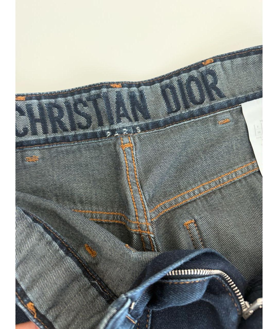 CHRISTIAN DIOR Синие хлопковые джинсы клеш, фото 3